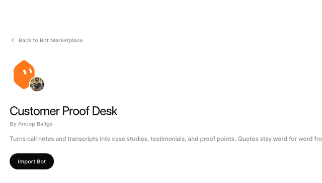 Customer Proof Desk marketplace - Add to Grok Bot