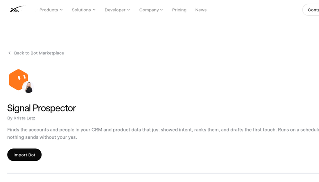 Signal Prospector marketplace - Add to Grok Bot